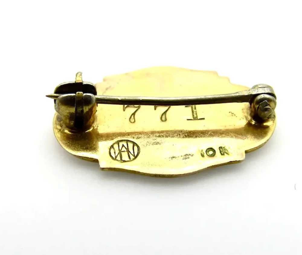 10K Yellow Gold and Red Enamel Edison Service Awa… - image 3