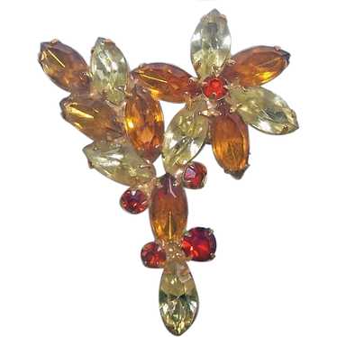 Amber and Citrine Spray Pin - image 1