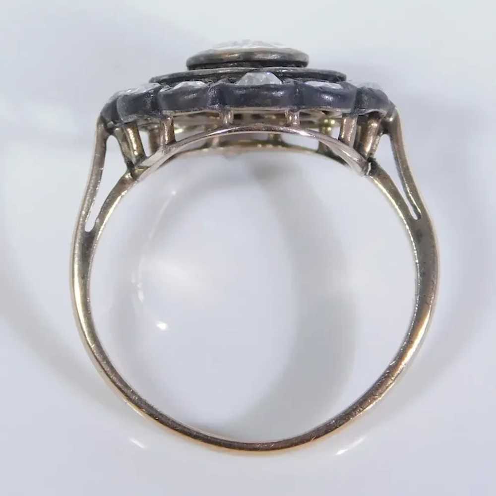 Stunning Victorian .94ctw Diamond Halo Ring 10K Y… - image 4