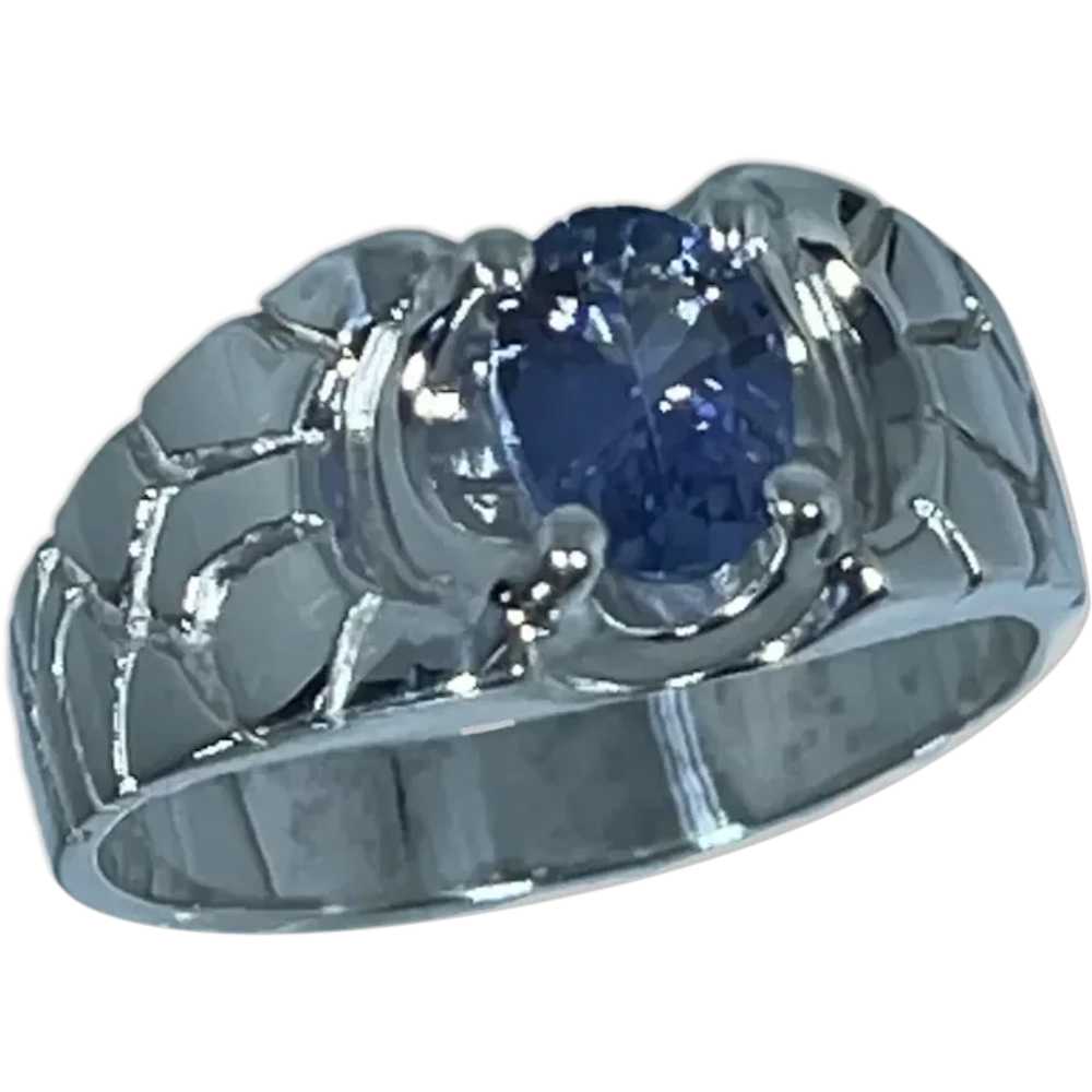 14k Tanzanite Male Ring, free resize - image 1