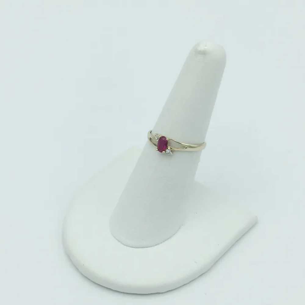 10K Lab Ruby & Cubic Zirconia Ring - image 3