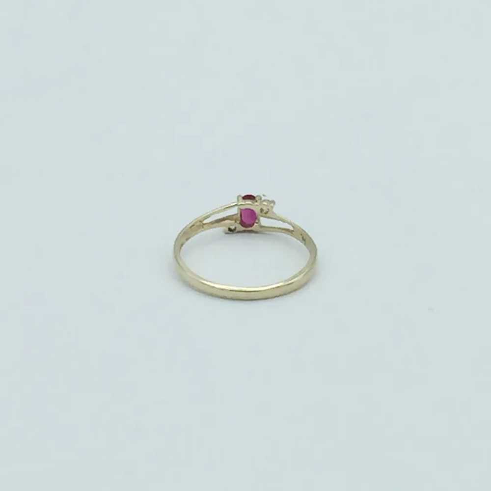 10K Lab Ruby & Cubic Zirconia Ring - image 4