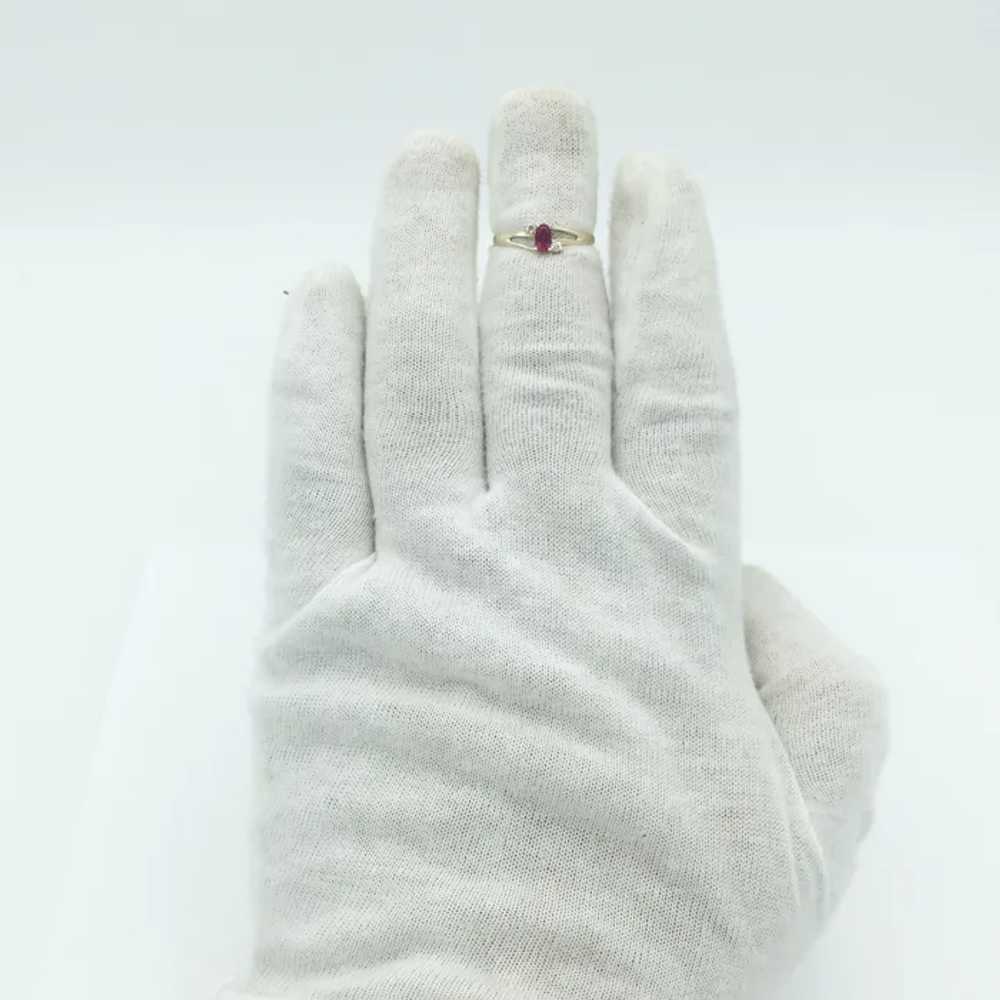 10K Lab Ruby & Cubic Zirconia Ring - image 6