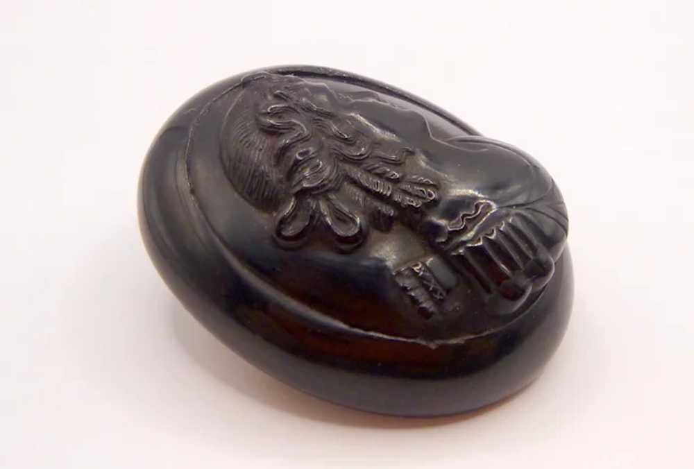Antique Whitby Jet Mourning Brooch - image 5