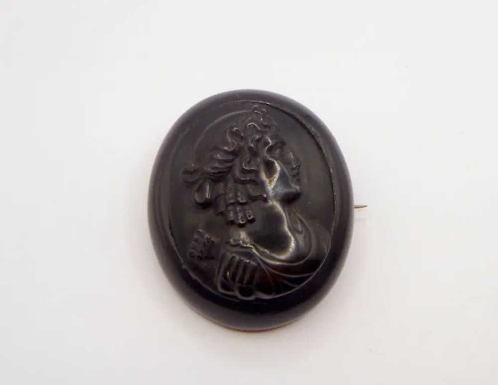 Antique Whitby Jet Mourning Brooch - image 6