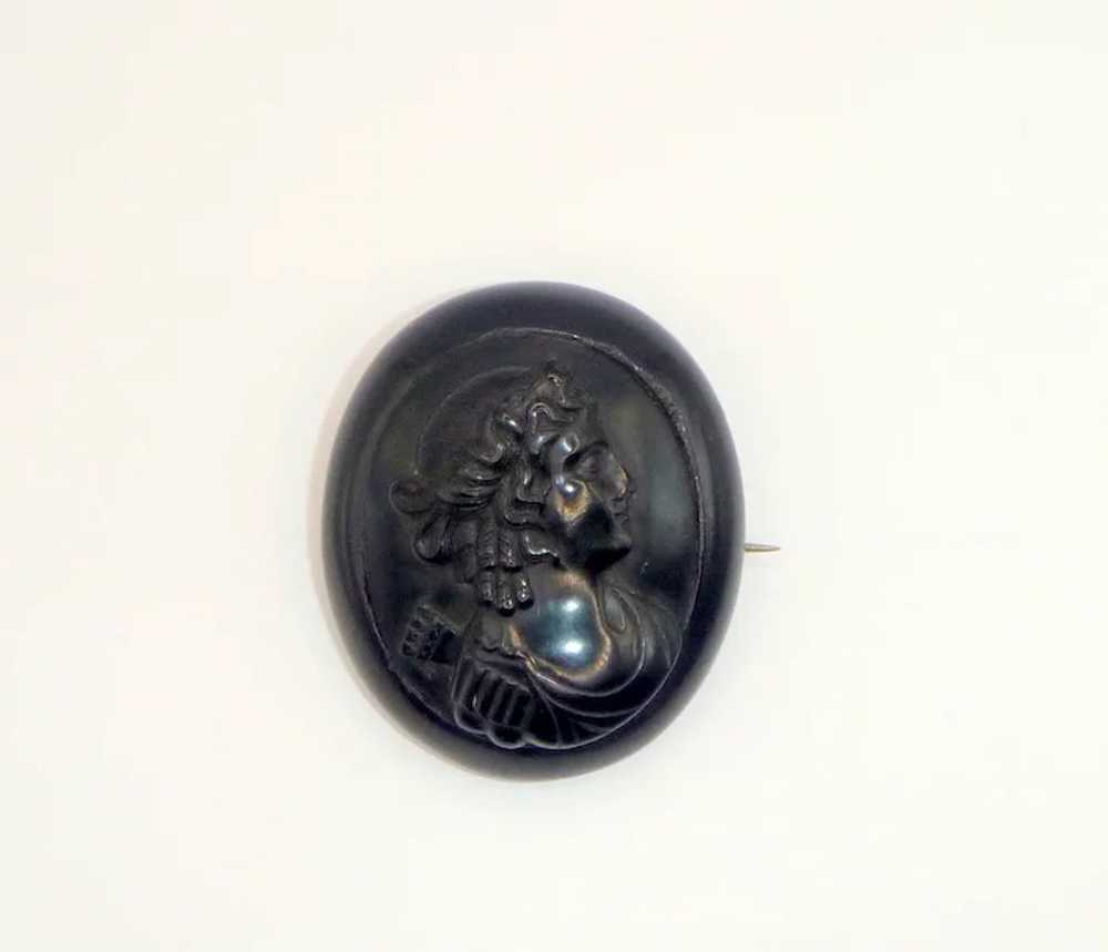 Antique Whitby Jet Mourning Brooch - image 7