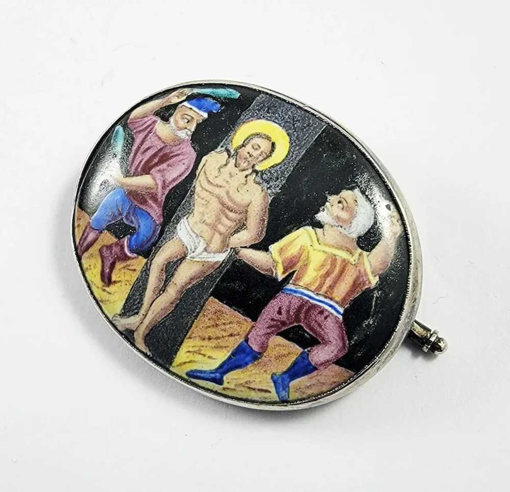 RARE Continental Polychrome Enamel on Copper of "… - image 2