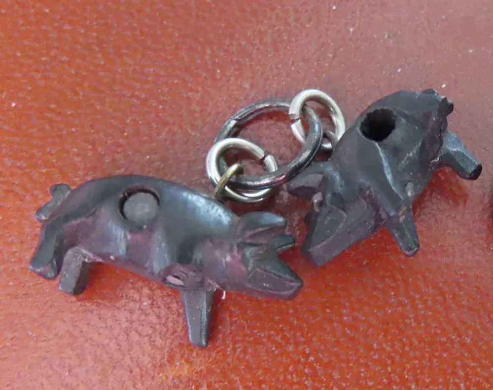 Two Stanhope Charms in Shape of Pigs 19th Century - image 3