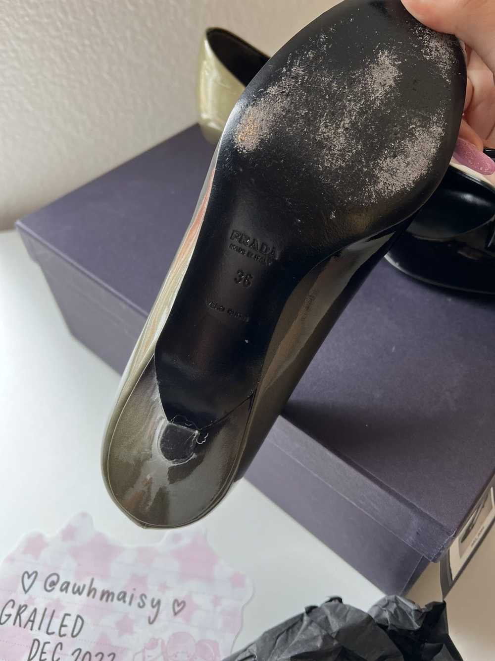 Prada prada textured paint kitten heels (black x … - image 7