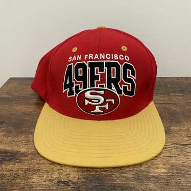 SF San Francisco 49ers Mitchell And Ness Snapback Hat Red Tan Vintage Used