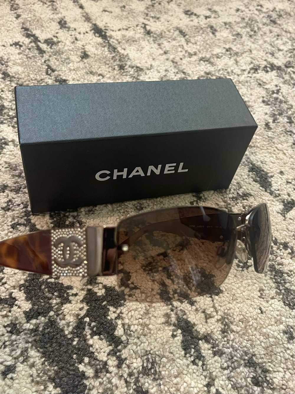 Chanel Vintage Chanel Tortoise Crystal Sunglasses - image 1