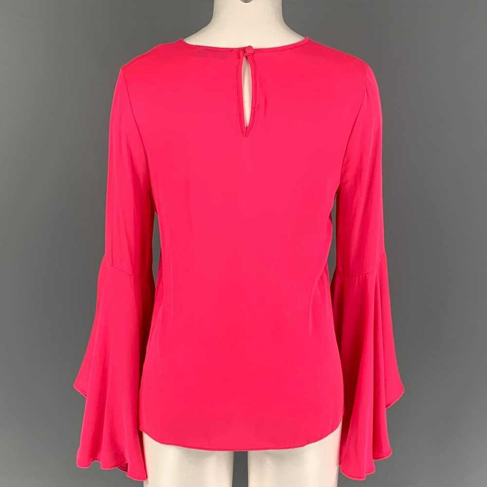 Milly MILLY Pink Silk CrewNeck Bell Sleeves Blouse - image 3