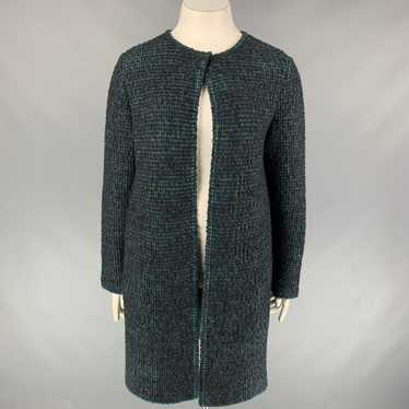 Missoni Charcoal & Green Knitted Wool Blend Coat - image 1