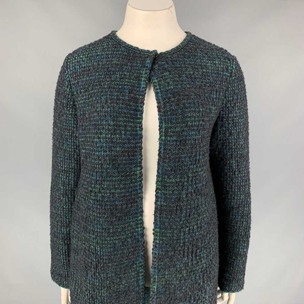 Missoni Charcoal & Green Knitted Wool Blend Coat - image 2