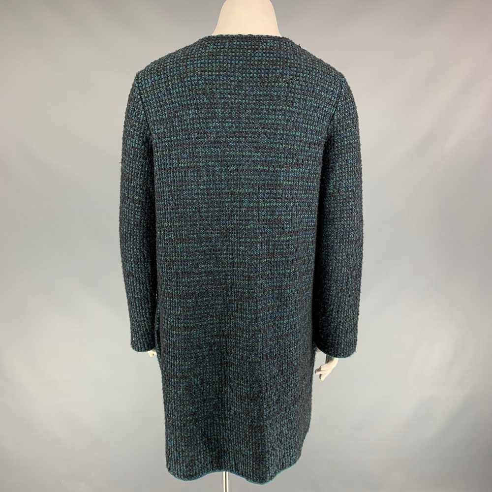 Missoni Charcoal & Green Knitted Wool Blend Coat - image 4