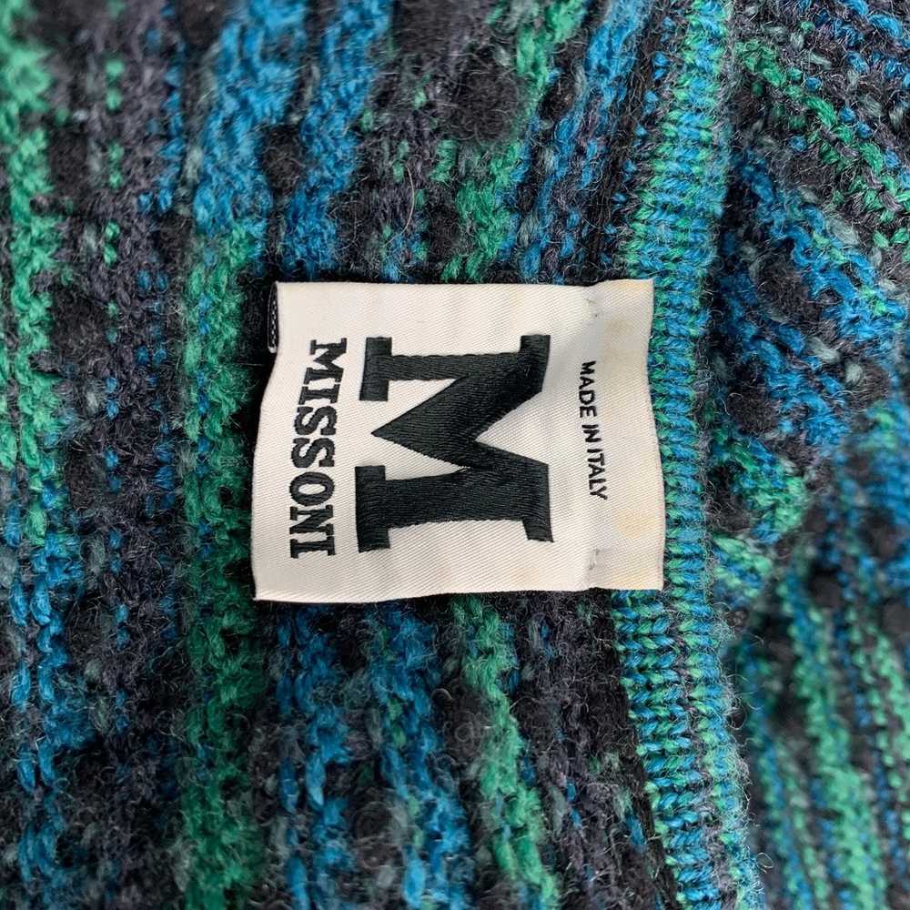 Missoni Charcoal & Green Knitted Wool Blend Coat - image 6