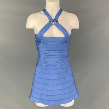 Herve Leger Blue Rayon Blend ALine Cocktail Dress