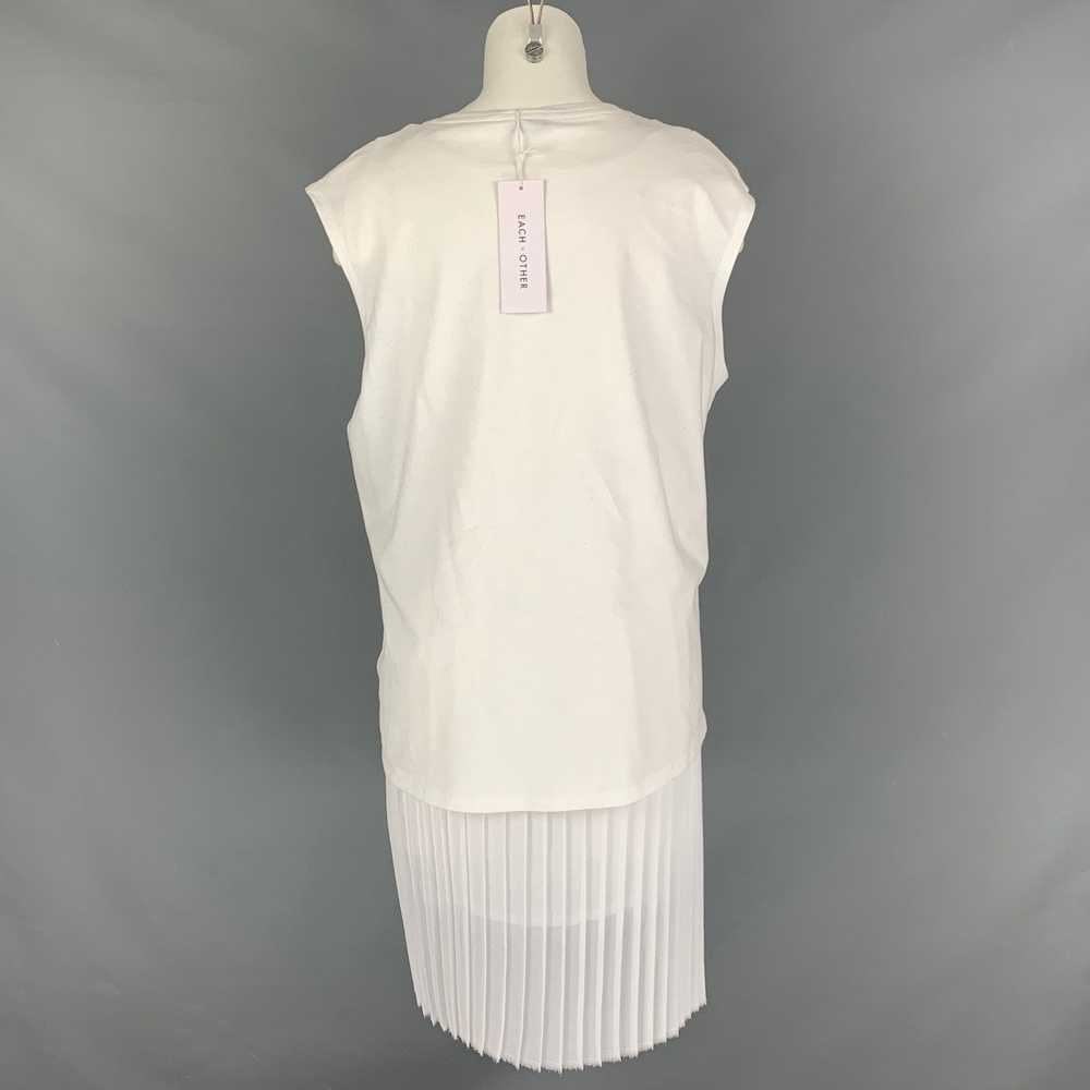 Each X Other White Cotton & Polyester Pleated Dre… - image 3