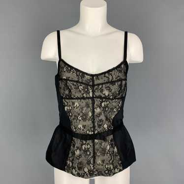 Lace-trimmed jacquard bustier in black - Dolce Gabbana