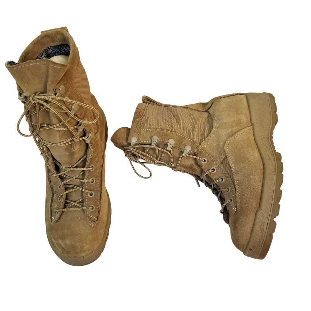 Military Military Combat Lace Up 8W Tan Leather H… - image 1