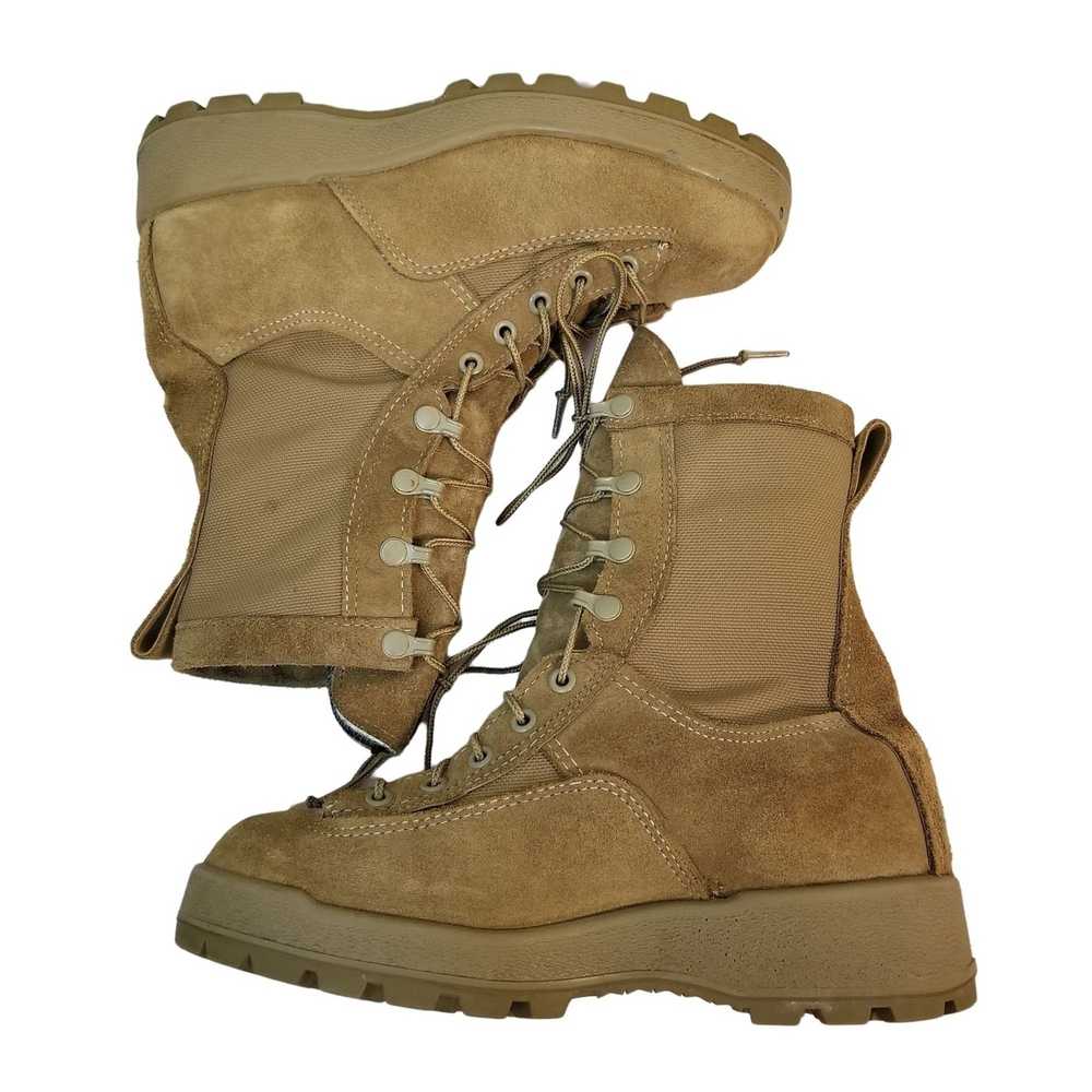 Military Military Combat Lace Up 8W Tan Leather H… - image 9