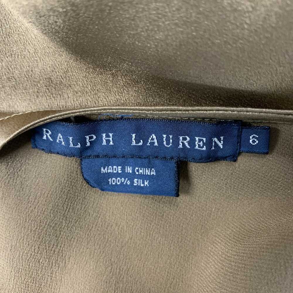Ralph Lauren Taupe Silk Solid Racerback Blouse - image 4