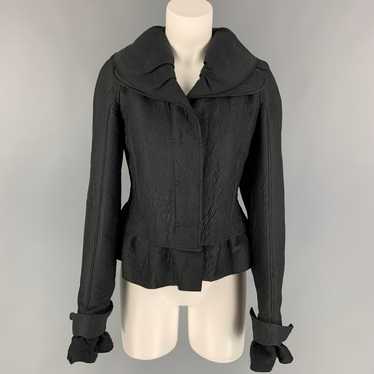 Rochas Black Textured Wool Peplum Jacket - image 1