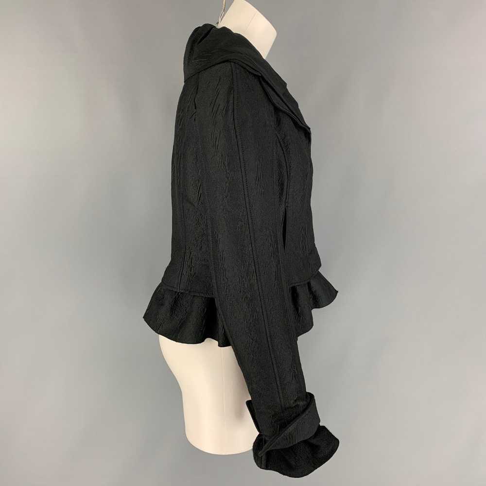 Rochas Black Textured Wool Peplum Jacket - image 3