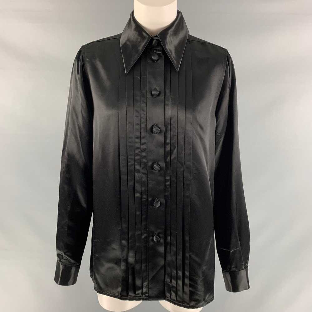 Marc Jacobs Black Viscose Pleated Button Up Shirt - image 1