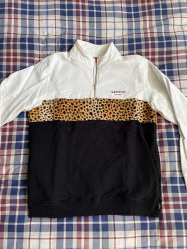 Supreme leopard panel hot sale half zip