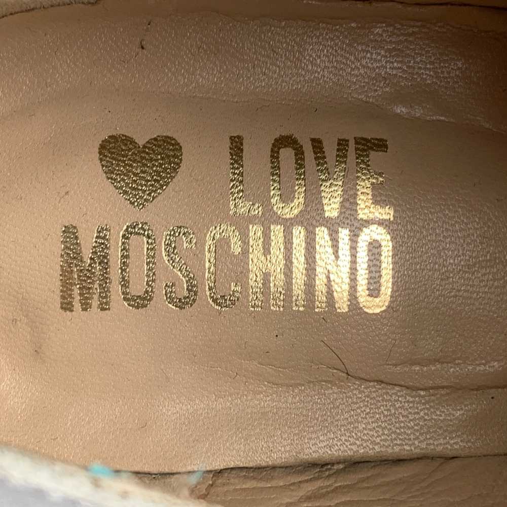Moschino LOVE White Leather Studded Flats - image 6