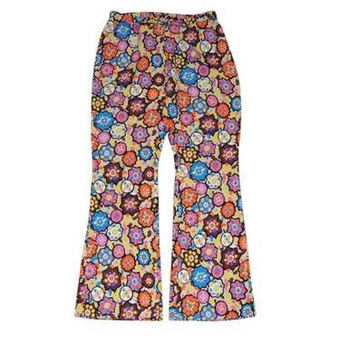 Emilio Pucci Flare Leggings Pants Yellow Abstract… - image 1