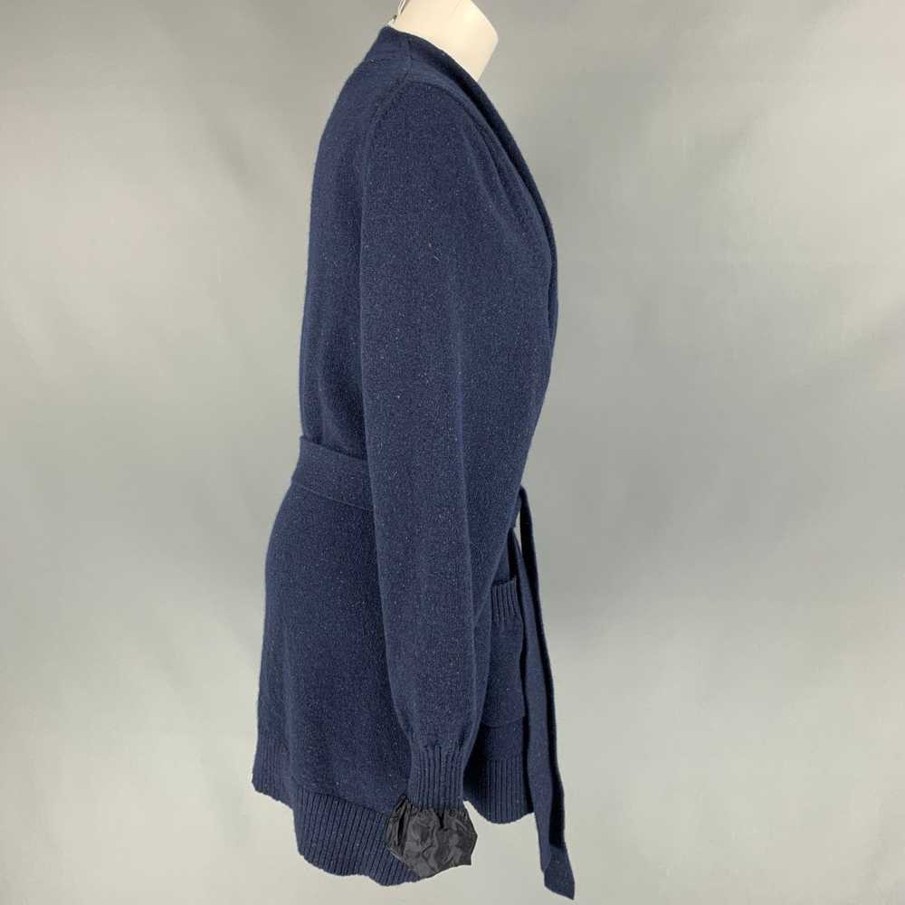 Maison Margiela Navy Knitted Wool Belted Oversize… - image 3