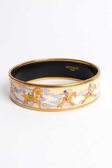 HERMÈS Cloud Horse Wide Enamel Bracelet