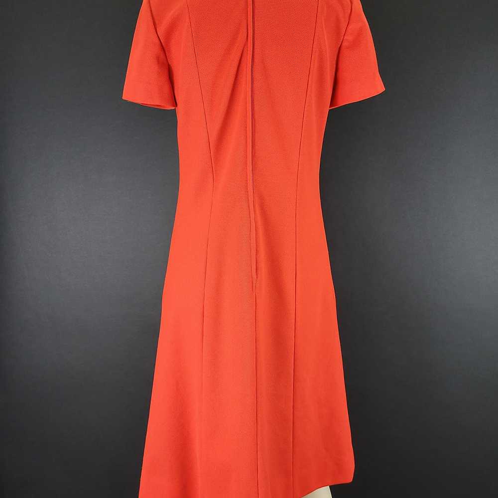 60s Red Mod Mock Neck Shift Dress - image 11