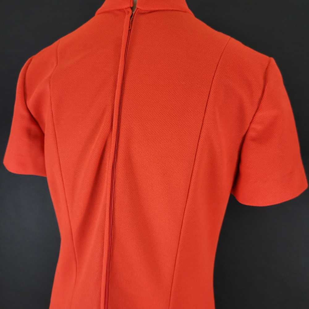 60s Red Mod Mock Neck Shift Dress - image 12