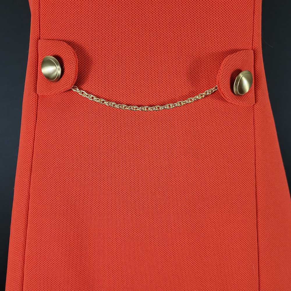 60s Red Mod Mock Neck Shift Dress - image 4