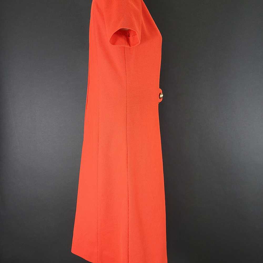 60s Red Mod Mock Neck Shift Dress - image 9