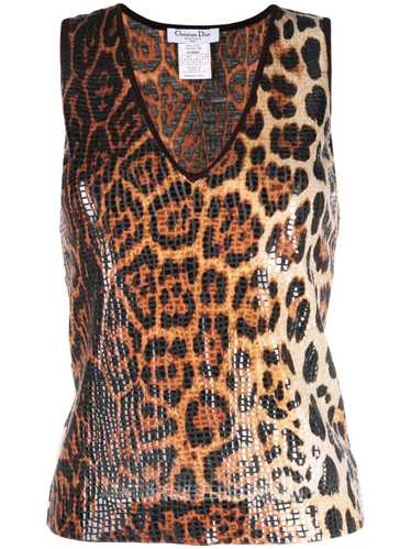 Christian Dior Pre-Owned 1990s leopard-print vest… - image 1