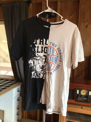 Vintage True Religion Half & Half Shirt Medium 20