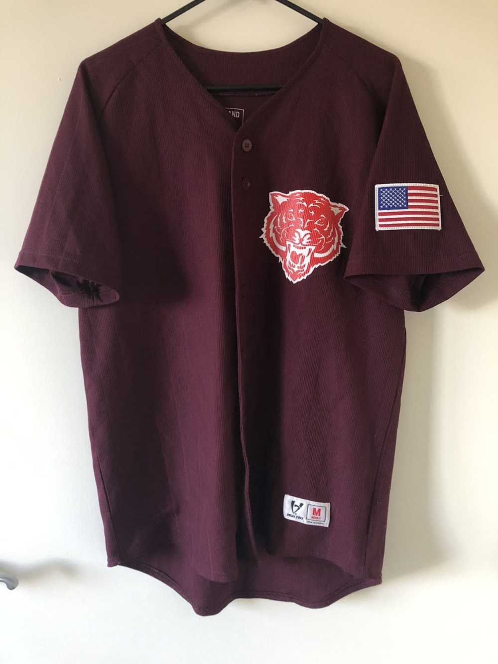 Hypland Burgundy Hypland Tiger Baseball Jersey - image 1