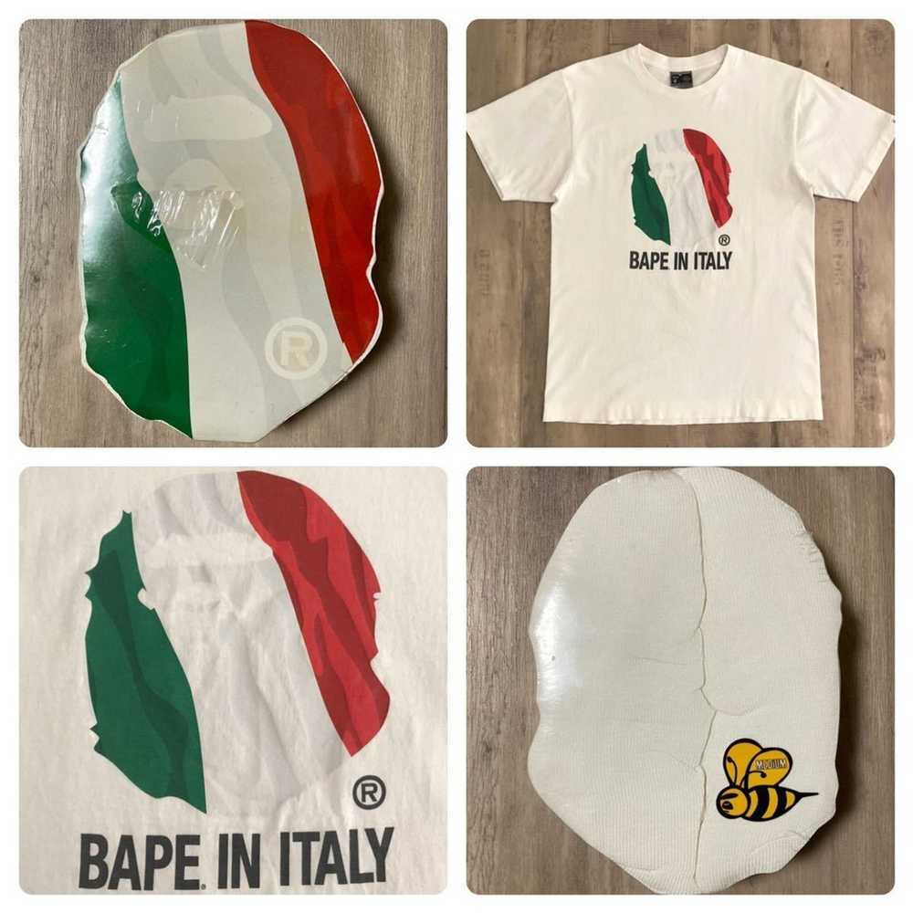 Bape BAPE IN ITALY Italian flag compression T-shi… - image 1