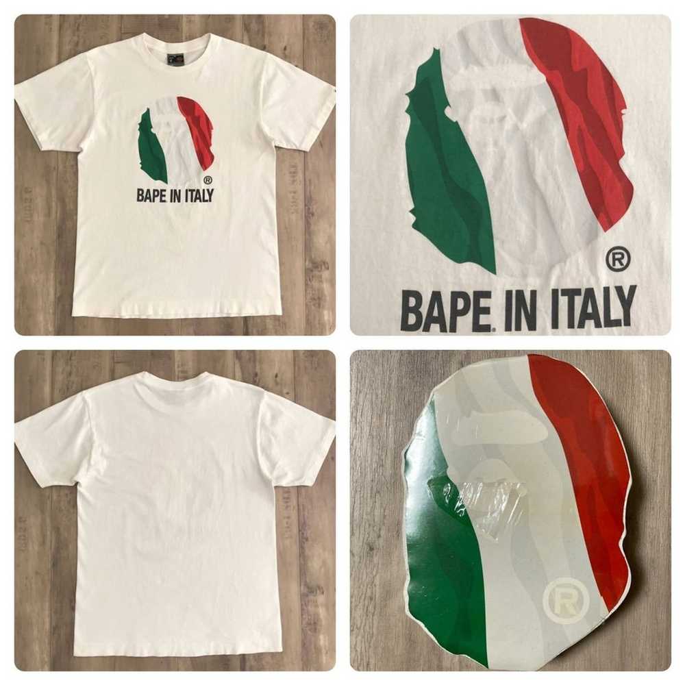 Bape BAPE IN ITALY Italian flag compression T-shi… - image 4