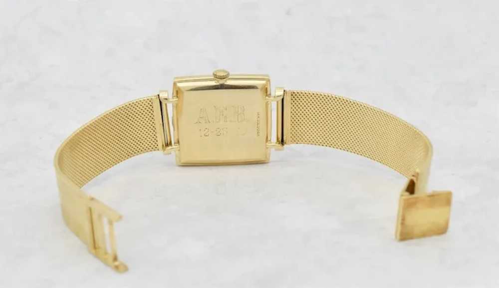 Vintage LeCoultre Ref. 635-691 14k Solid Gold Squ… - image 6