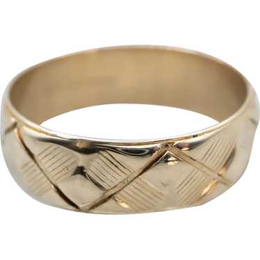 Woven Art Carved Wedding Band - image 1