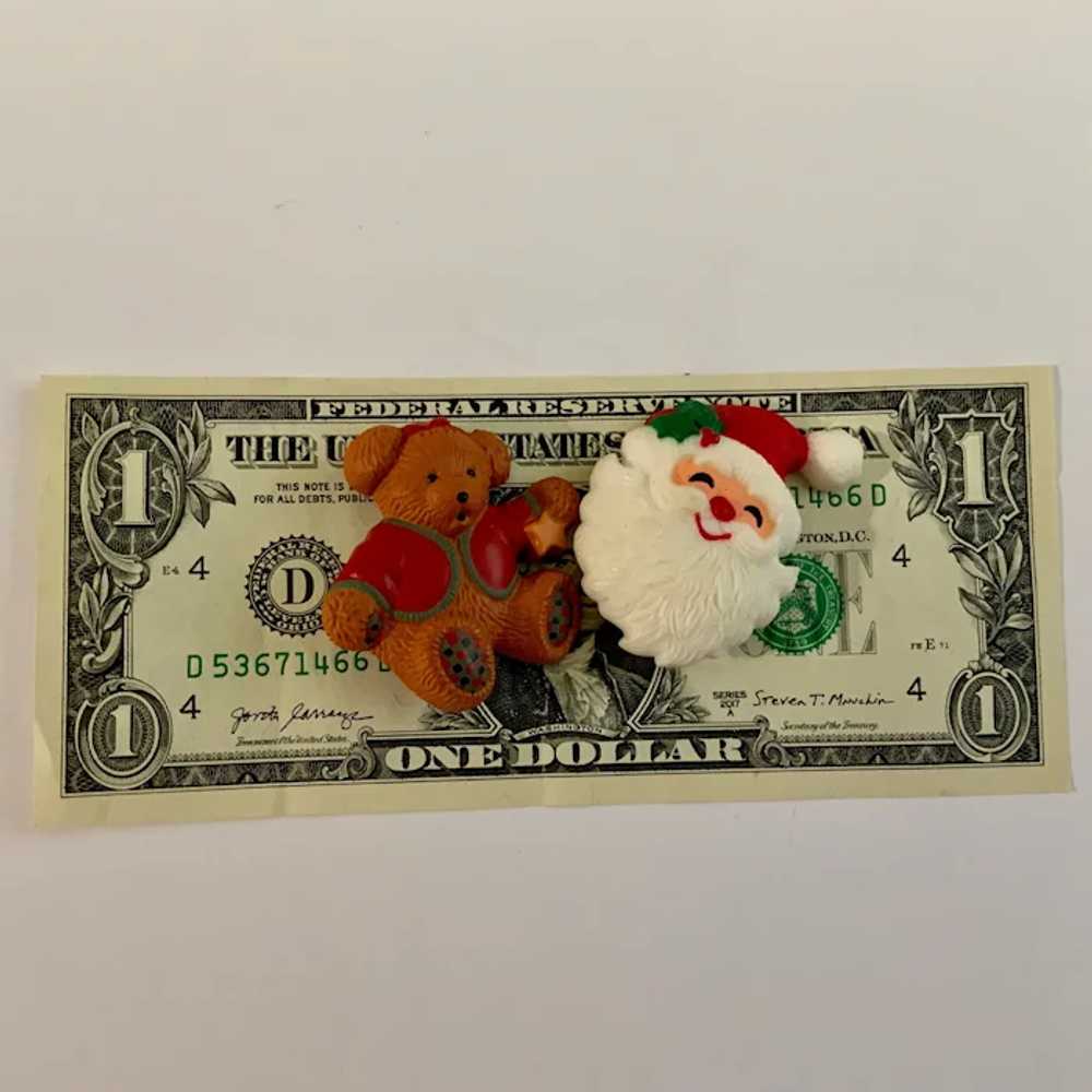 Hallmark Santa & Christmas Teddy Bear Plastic Bro… - image 3