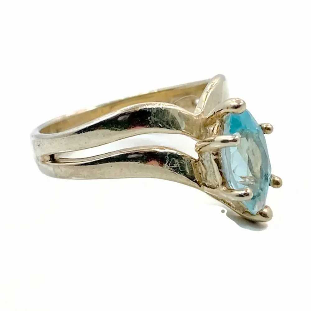 Blue Topaz Ring,Sterling Silver, Marquise, Facete… - image 4