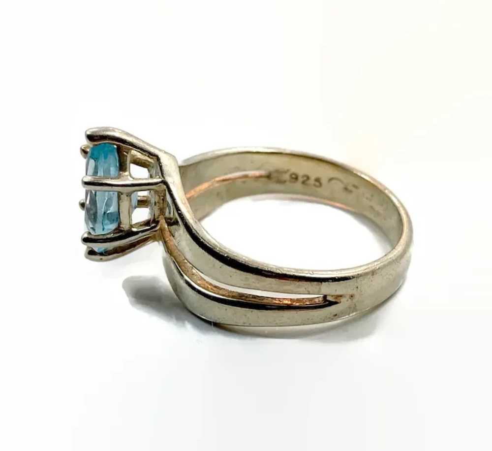 Blue Topaz Ring,Sterling Silver, Marquise, Facete… - image 5