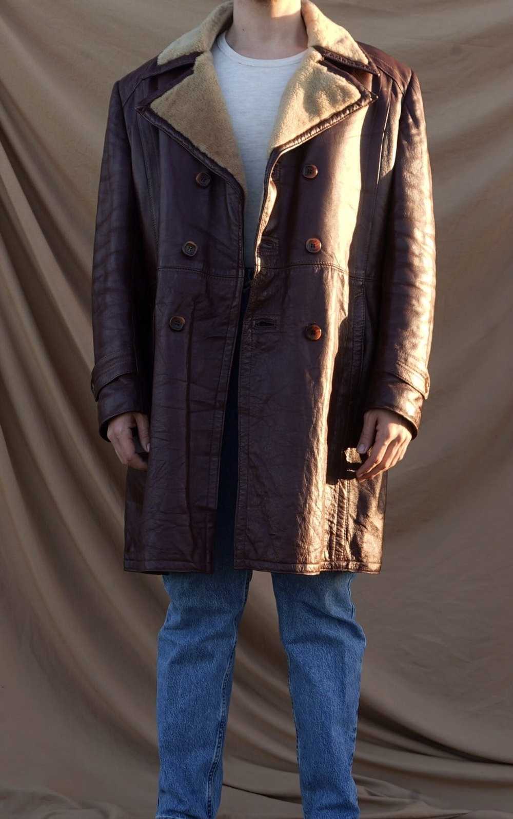 Montreal Leather Creations SHEARLING LEATHER COAT… - image 1