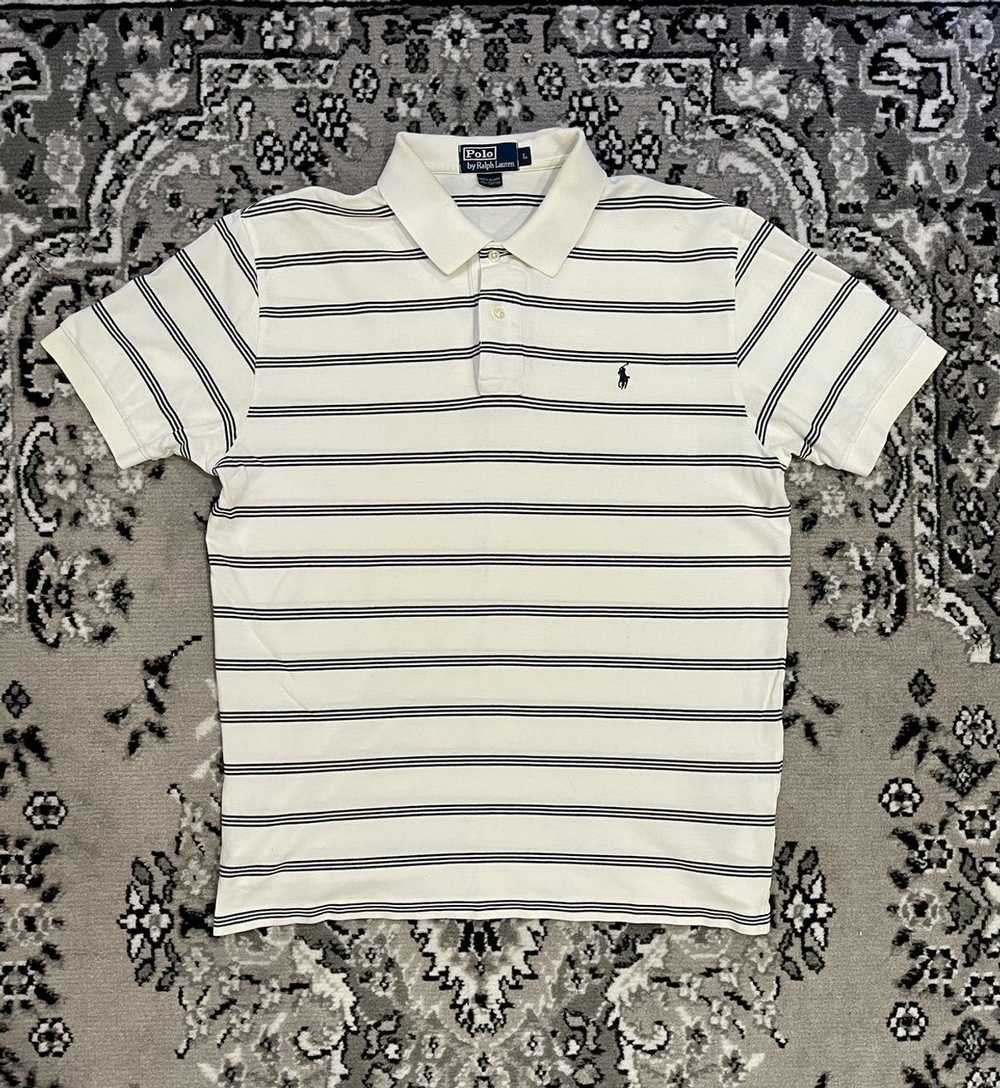 Polo Ralph Lauren × Vintage White and Navy Blue S… - image 2